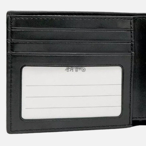 NWT NEW Coach F66551 Men's Wallet ID Bill Bifold Signature Canvas QB/TAN Khaki - Picture 5 of 6